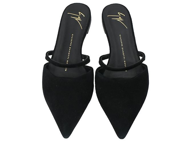 Ballerine a punta Giuseppe Zanotti in suede nero - vista 5