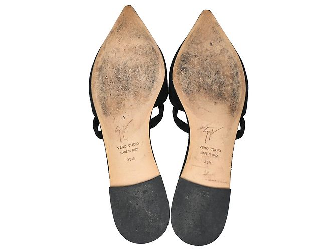 Ballerine a punta Giuseppe Zanotti in suede nero - vista 6
