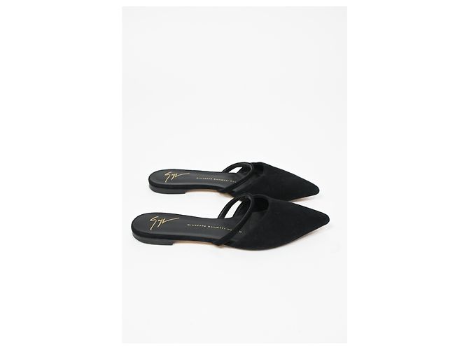 Ballerine a punta Giuseppe Zanotti in suede nero - vista 7