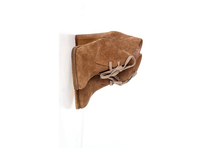 Stivali con tacco lacciati See by Chloé in suede marrone Rosso - vista 10