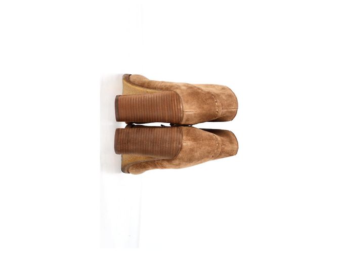 Stivali con tacco lacciati See by Chloé in suede marrone Rosso - vista 11