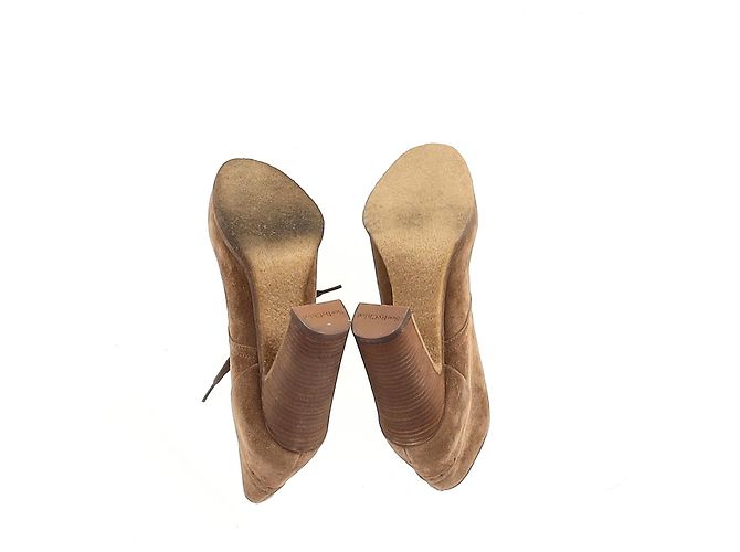 Stivali con tacco lacciati See by Chloé in suede marrone Rosso - vista 12