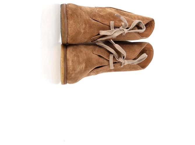 Stivali con tacco lacciati See by Chloé in suede marrone Rosso - vista 8