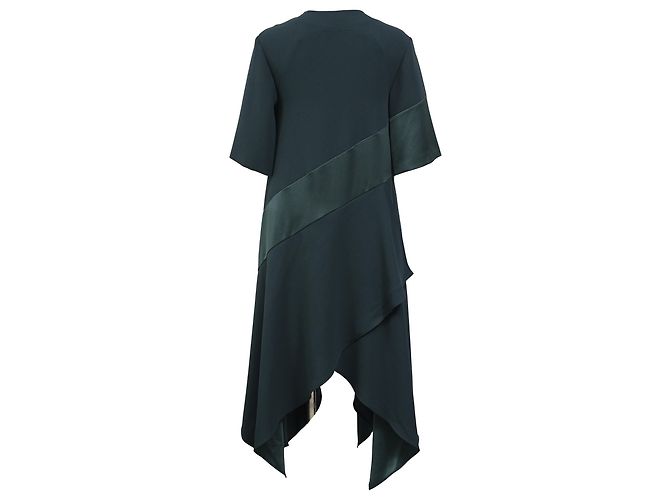 Kenzo Midikleid mit asymmetrischem Saum aus grünem Polyester - Ansicht 3