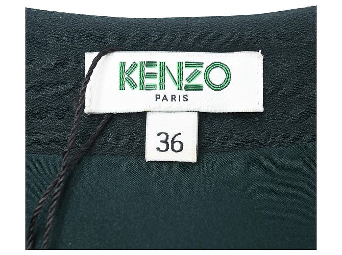 Kenzo Midikleid mit asymmetrischem Saum aus grünem Polyester - Ansicht 4