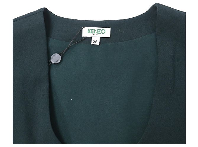 Kenzo Midikleid mit asymmetrischem Saum aus grünem Polyester - Ansicht 5