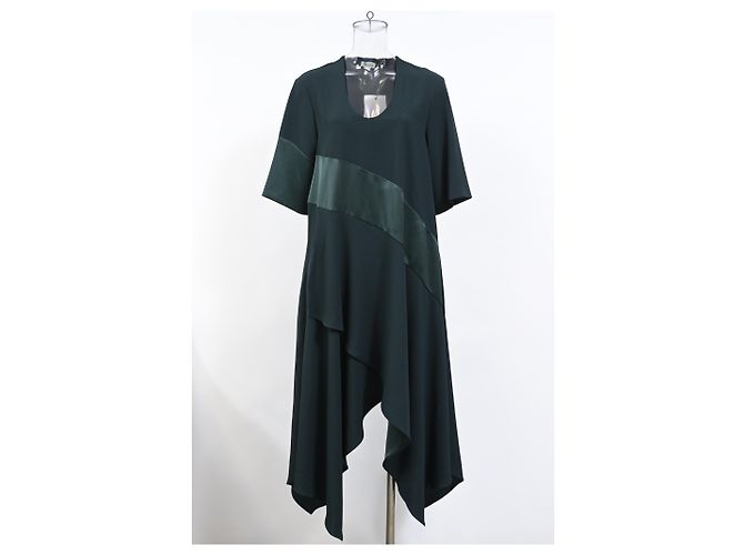Kenzo Midikleid mit asymmetrischem Saum aus grünem Polyester - Ansicht 6
