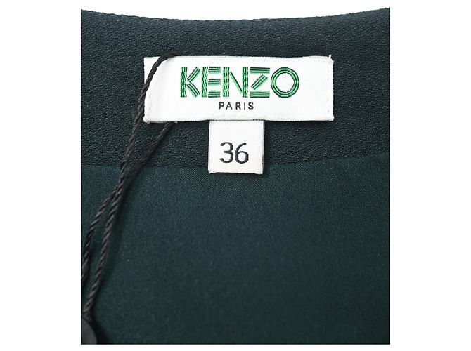Kenzo Midikleid mit asymmetrischem Saum aus grünem Polyester - Ansicht 9