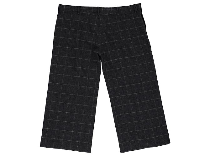 Off White Pantaloni a gamba larga a scacchi Off-White in lana nera Nero - vista 2