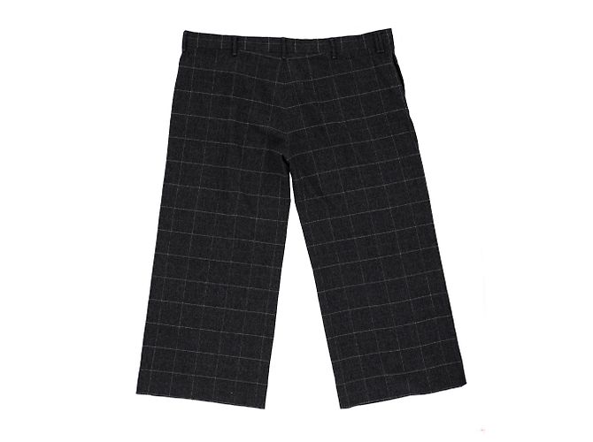 Off White Pantaloni a gamba larga a scacchi Off-White in lana nera Nero - vista 6