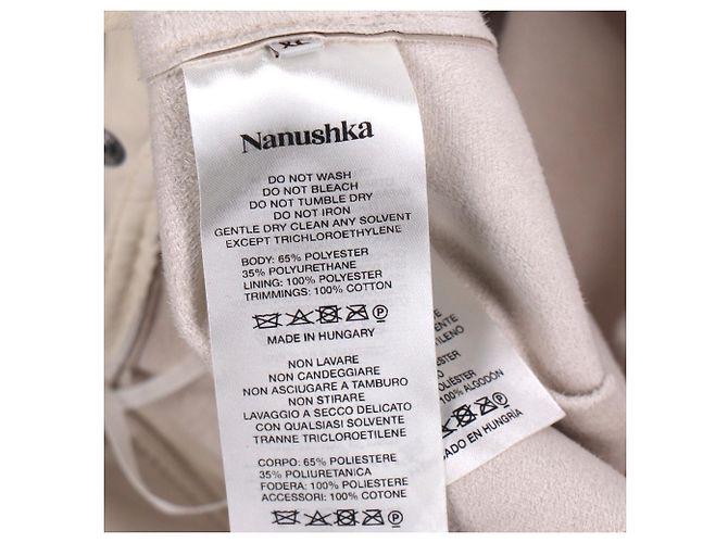 Nanushka Nanuska Semi-Flared Leg Pants in Beige Polyester - view 4