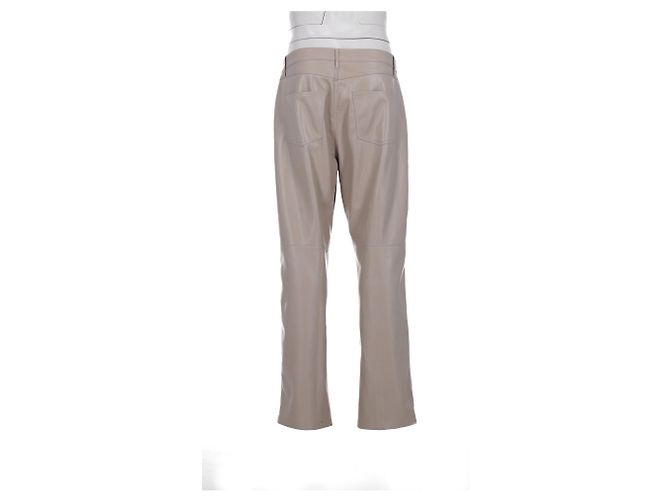 Nanushka Nanuska Semi-Flared Leg Pants in Beige Polyester - view 7