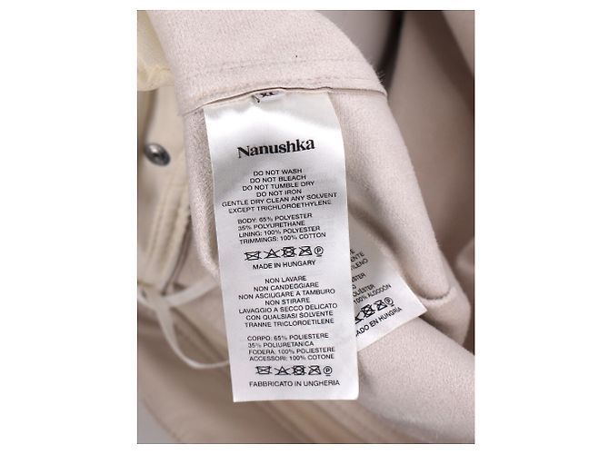 Nanushka Nanuska Semi-Flared Leg Pants in Beige Polyester - view 8