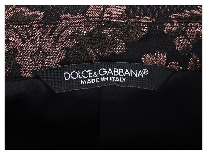 Dolce & Gabbana Patterned Martini Suit Jacket in Black and Pink Polyester - vista 10