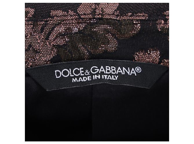 Dolce & Gabbana Patterned Martini Suit Jacket in Black and Pink Polyester - vista 4