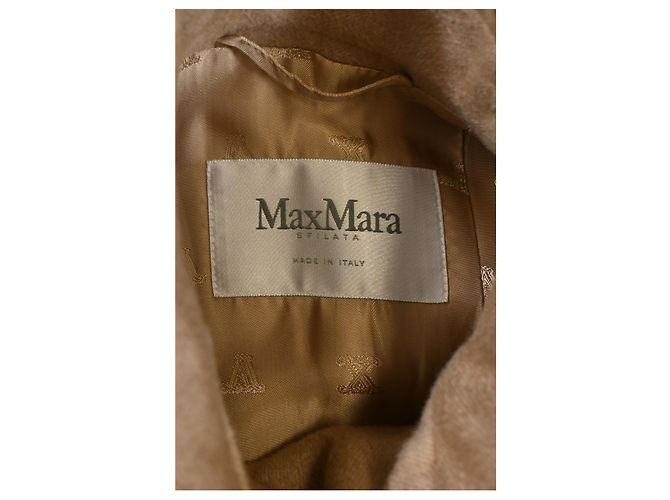 Abrigo largo con cinturón Max Mara en lana beige - vista 10