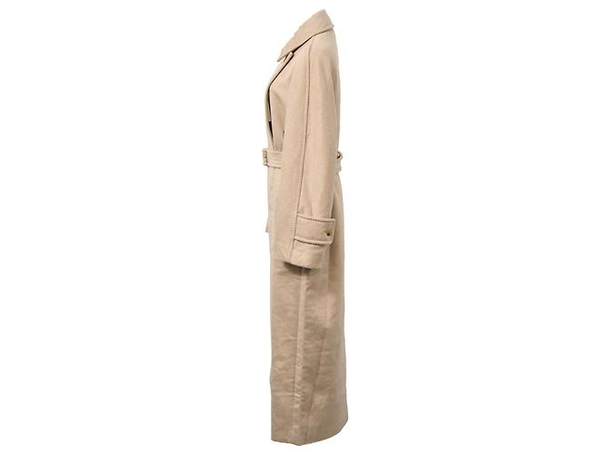 Abrigo largo con cinturón Max Mara en lana beige - vista 2
