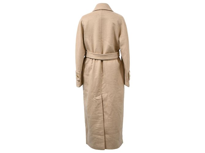 Abrigo largo con cinturón Max Mara en lana beige - vista 3