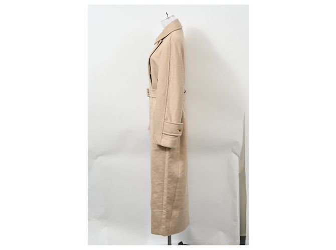 Abrigo largo con cinturón Max Mara en lana beige - vista 7