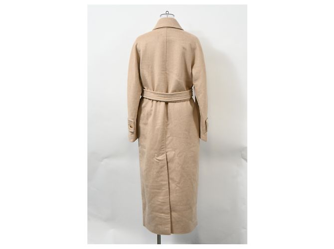 Abrigo largo con cinturón Max Mara en lana beige - vista 8