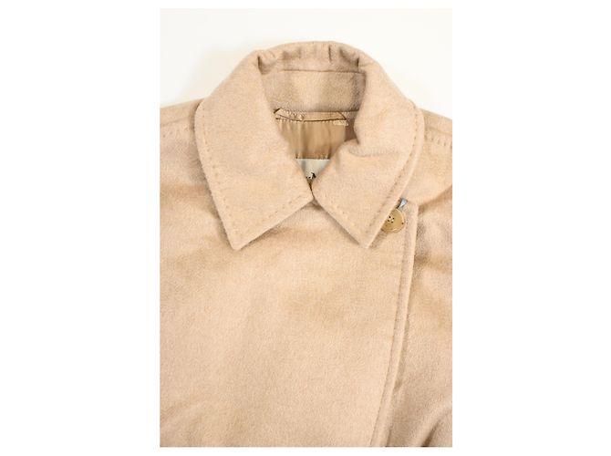 Abrigo largo con cinturón Max Mara en lana beige - vista 9