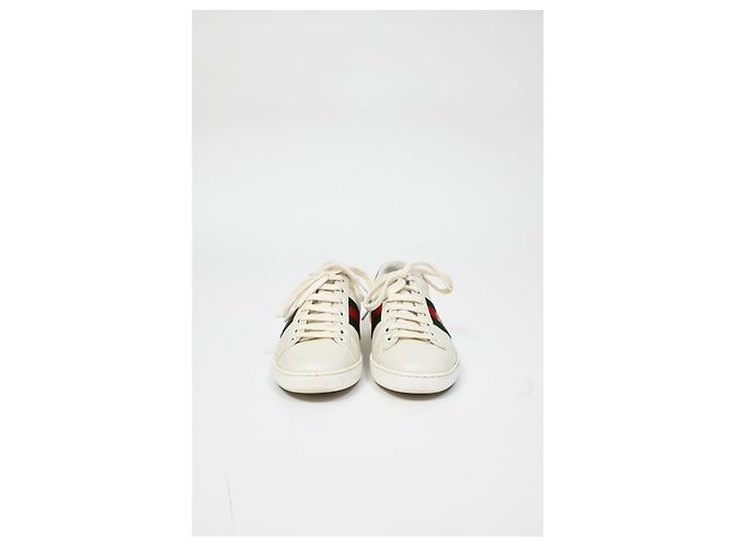 Tênis Gucci Ace com abelha em couro branco Cru - vista 11