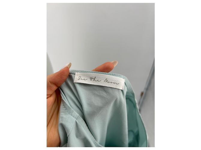 Autre Marque VER A LUA Vestidos T.Internacional XL Algodão Turquesa - vista 5