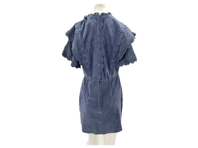 ISABEL MARANT Kleider T.FR 40 Leder Marineblau - Ansicht 2