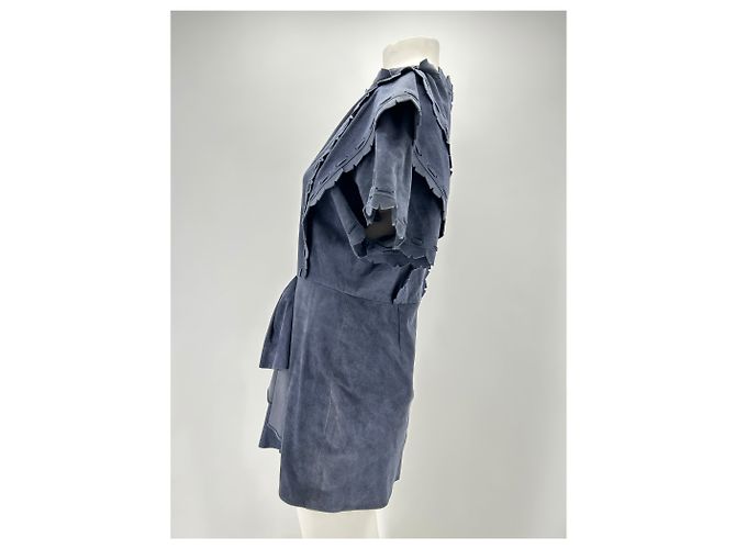 ISABEL MARANT Kleider T.FR 40 Leder Marineblau - Ansicht 4