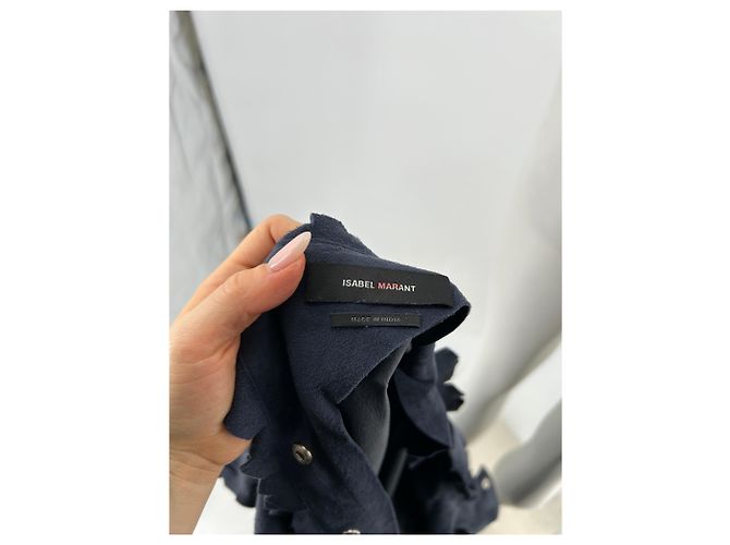 ISABEL MARANT Kleider T.FR 40 Leder Marineblau - Ansicht 5