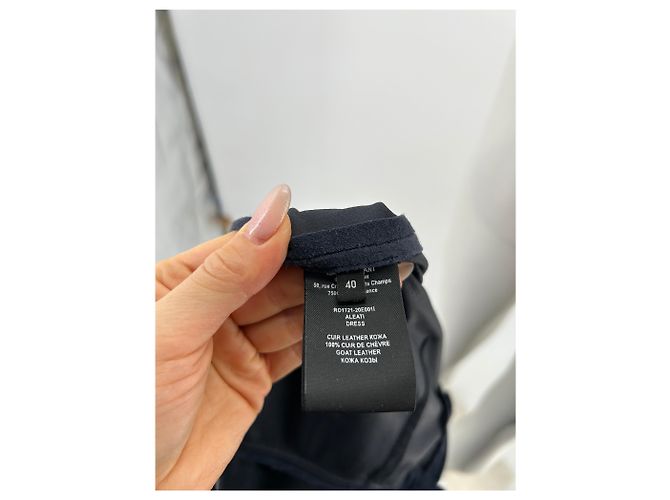 ISABEL MARANT Kleider T.FR 40 Leder Marineblau - Ansicht 6