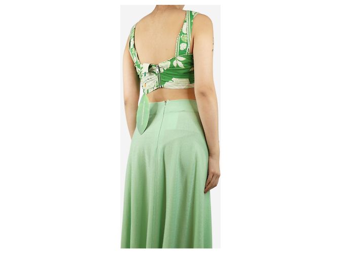 Farm Rio Grünes Blumen-Crop-Top - Größe S - Ansicht 2