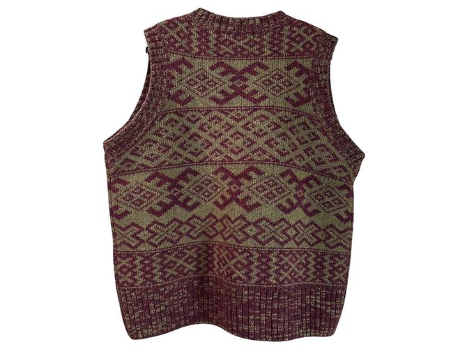 Soeur Virgo Ärmellose Weste Jacquard Wollmischung Pflaume Khaki Mehrfarben - Ansicht 2