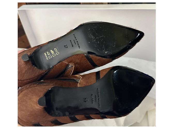 Botas Sonia Rykiel de salto kitten listradas em pelo de pônei Multicor - vista 8