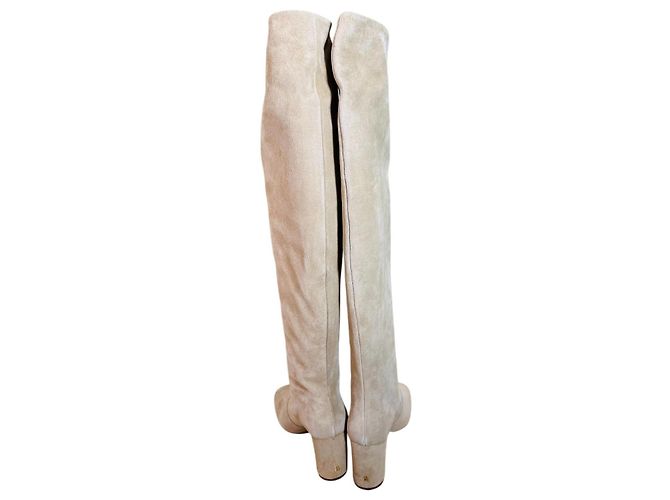 Bottes Rouje Violetta en daim et cuir Cappuccino Beige - vue 4