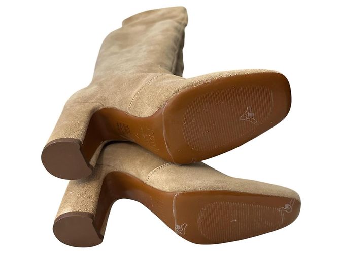 Bottes Rouje Violetta en daim et cuir Cappuccino Beige - vue 5