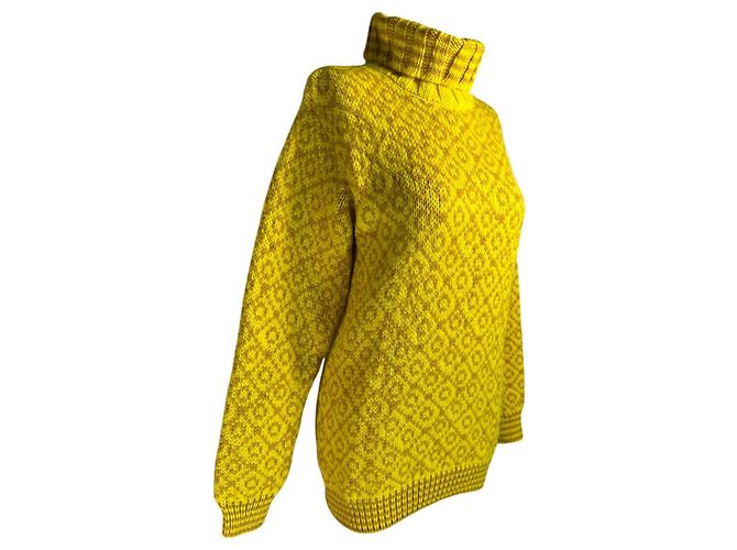 Autre Marque Devold of Norway Svalbard Pullover Hoher Kragen Cyber Arrowwood Gelb - Ansicht 3