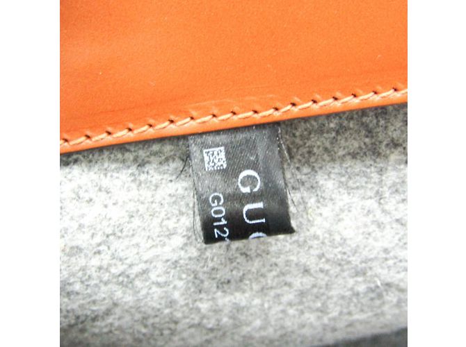 Gucci Leather and Felt Tote Bag Brown - view 12