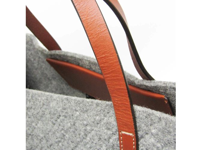 Gucci Leather and Felt Tote Bag Brown - view 8