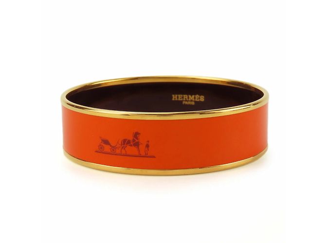 Bracciale in smalto arancione Hermès - vista 11