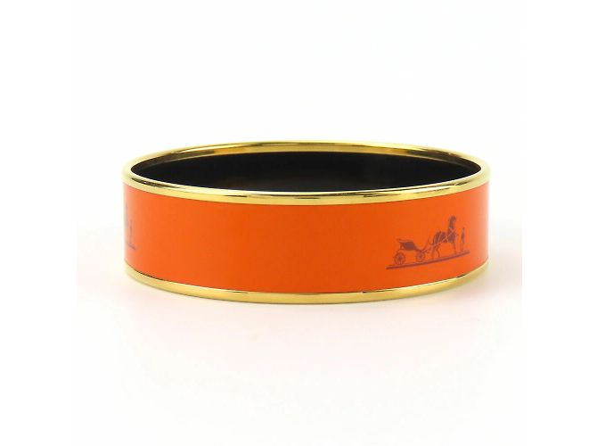 Bracciale in smalto arancione Hermès - vista 3