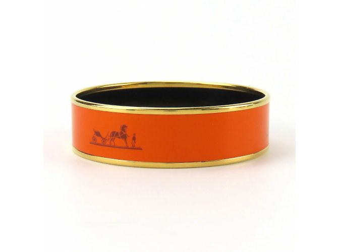Bracciale in smalto arancione Hermès - vista 4