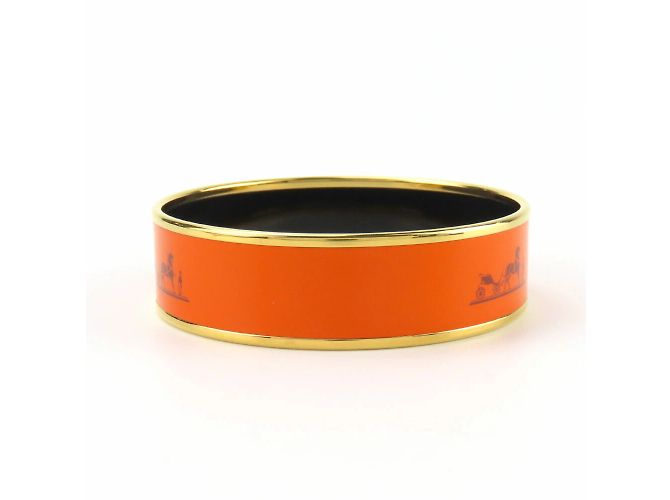 Bracciale in smalto arancione Hermès - vista 5