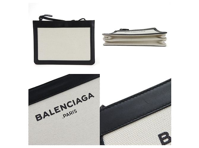 Borsa a spalla Pochette Balenciaga nera e avorio Nero Crudo - vista 4