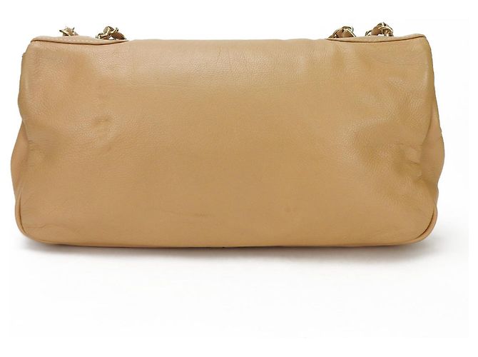 Sac à main en cuir beige Chanel - vue 3