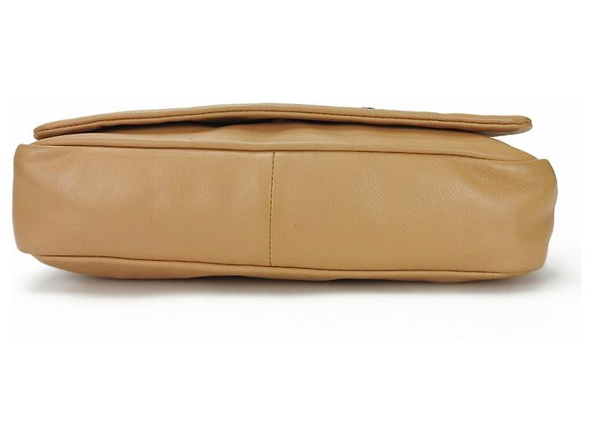 Sac à main en cuir beige Chanel - vue 4