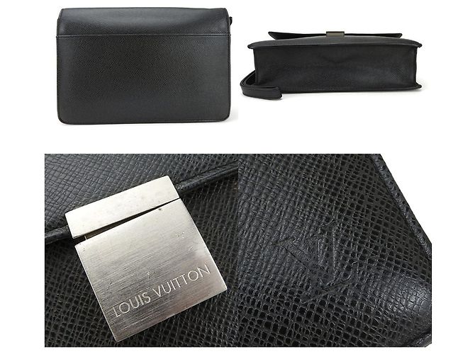Borsa a spalla in pelle Taiga Louis Vuitton Grigio - vista 4