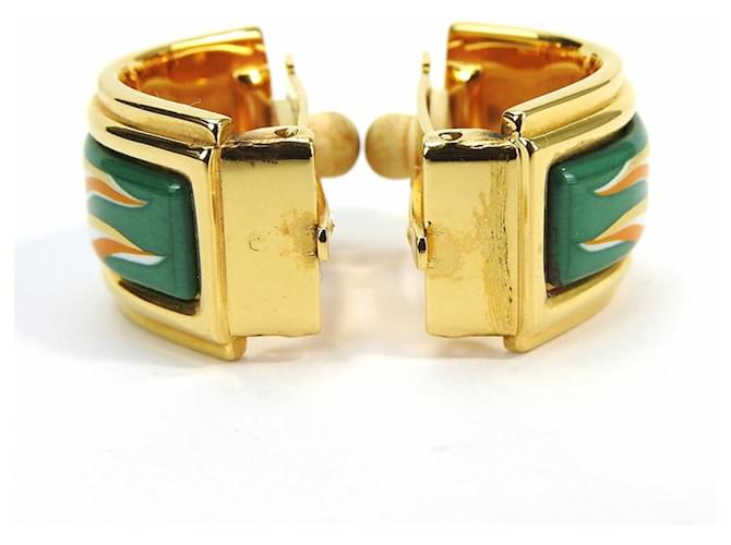 Orecchini a clip Kara di Hermès D'oro Verde - vista 3