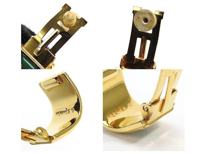 Orecchini a clip Kara di Hermès D'oro Verde - vista 4
