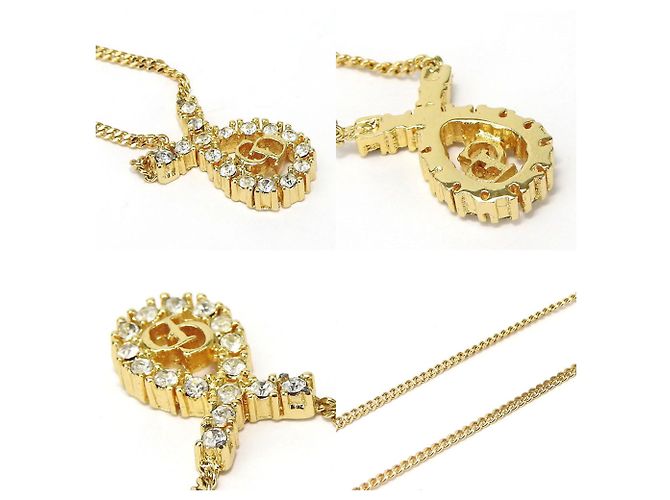 Collana in strass dorato Christian Dior D'oro - vista 3